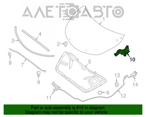 Петля капота, левая FPS FP5048285 цена, от 10.45 USD