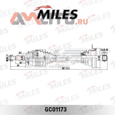 Полуось (привод) передняя левая GC01173 Miles