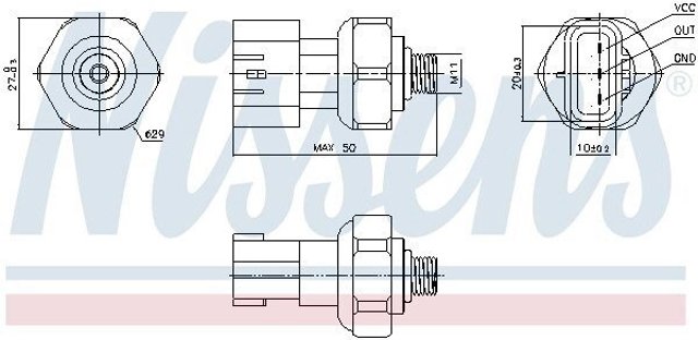 Датчик тиску кондиціонера 301090 NISSENS