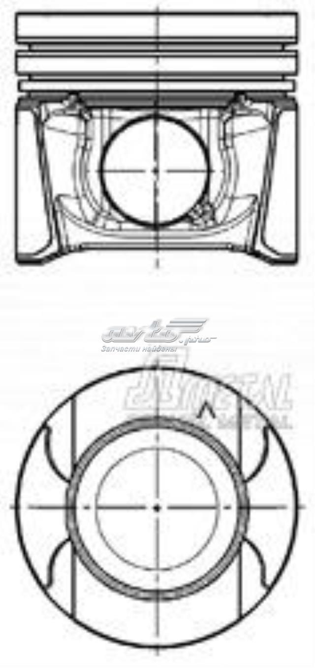 Поршень в комплекте на 1 цилиндр, 2-й ремонт (+0,50) KOLBENSCHMIDT 97504620