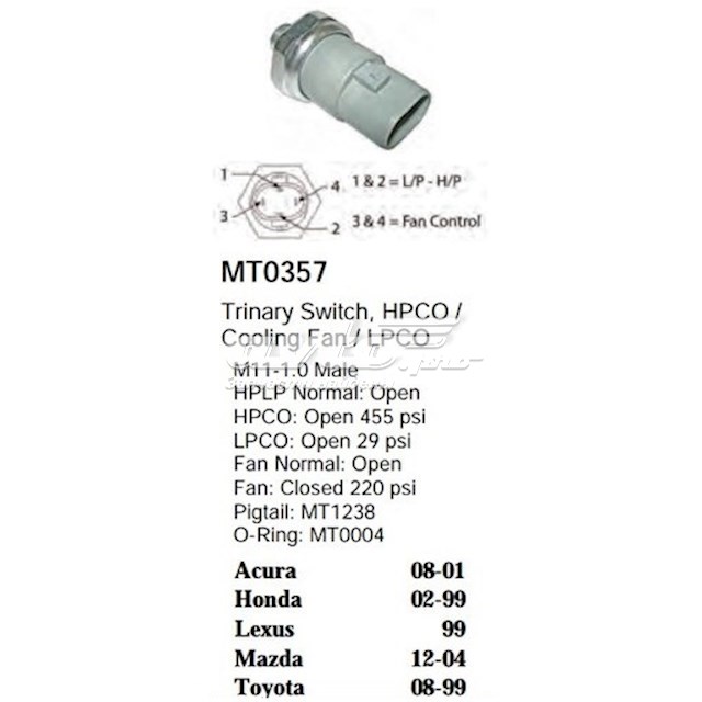 Датчик абсолютного давления кондиционера Mazda F15161503