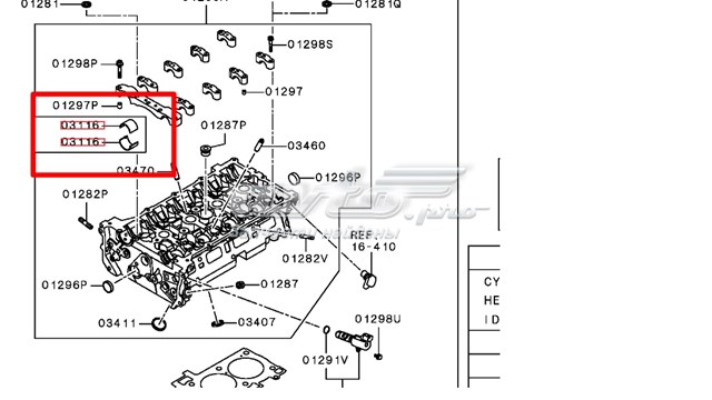 1016A031 Mitsubishi folha inserida da árvore distribuidora, kit, padrão