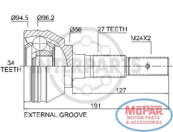 ШРУС наружный передний GM100079 Interparts