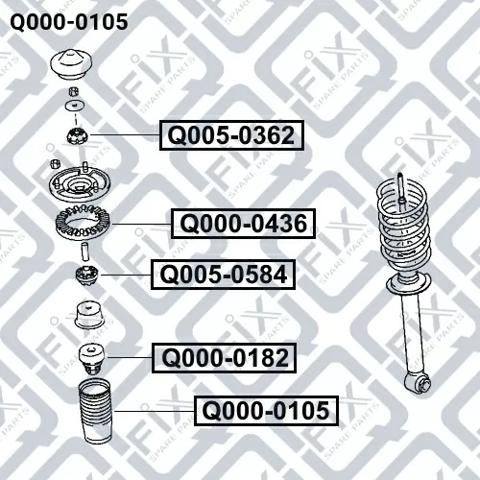 Пыльник заднего амортизатора Q0000105 Q-fix