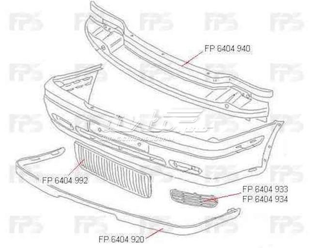 Купить FP6404934 FPS Решетка бампера переднего правая