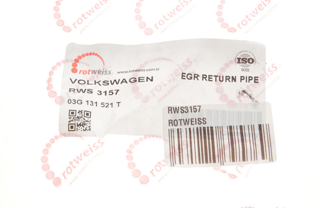 Шланг (патрубок) радиатор EGR, обратка Rotweiss RWS3157 цена, от 31.67 USD