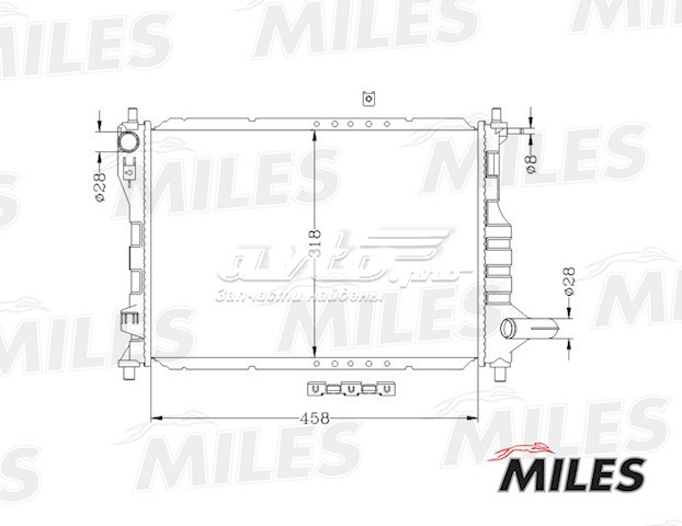 ACRB047 Miles radiador de esfriamento de motor