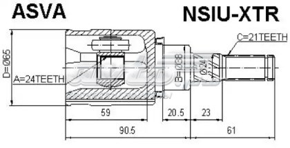 ШРУС внутренний задний SKF VKJA8954