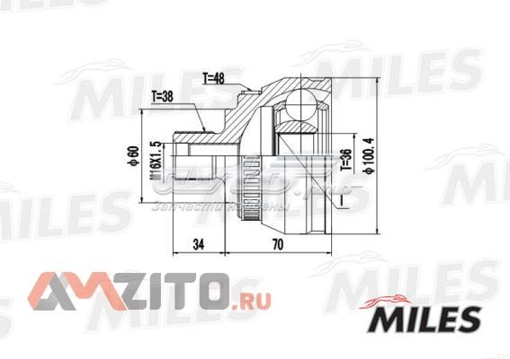 ШРУС наружный передний GA20525 Miles