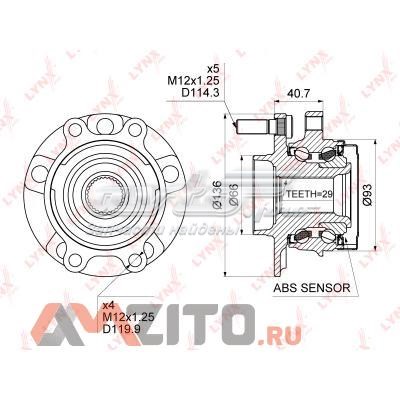 Ступица передняя WH1471 Lynxauto