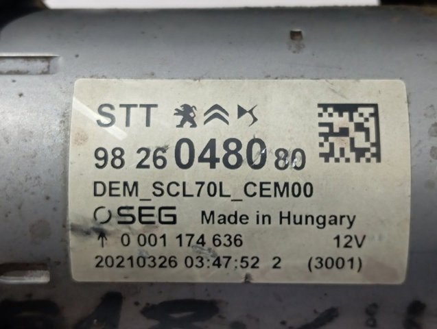 Стартер Peugeot/Citroen 9826048080 цена, от 184.42 USD