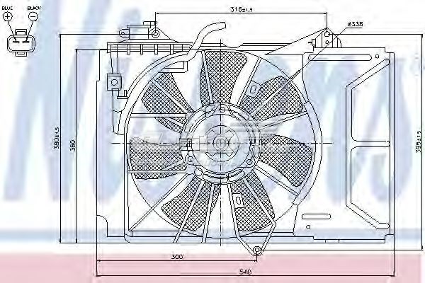 Ventilador, refrigeración del motor 85329 NISSENS