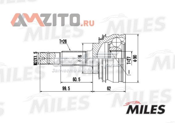 GA20472 Miles junta homocinética externa dianteira