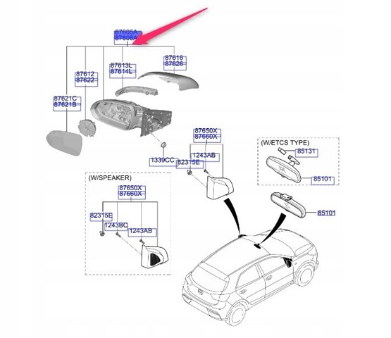 87610F1110 Hyundai/Kia 