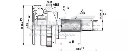 CVJ5214.10 Open Parts junta homocinética externa dianteira