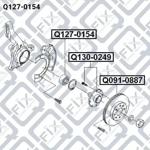 Купить Q1270154 Q-fix Подшипник передней ступицы