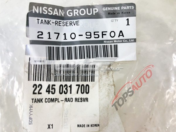2171095F0A Nissan tanque de expansão do sistema de esfriamento