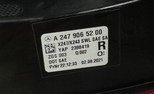 Фонарь задний правый Mercedes A2479065200 цена, от 51.07 USD