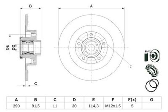 Диск тормозной задний BOSCH 0986479F42