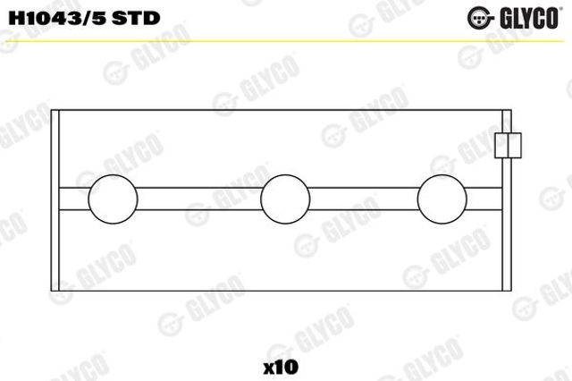 H10435STD Glyco Подшипник скольжения коленвала