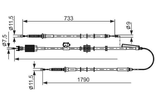 1987482803 Bosch Трос ручного тормоза, комплект на авто