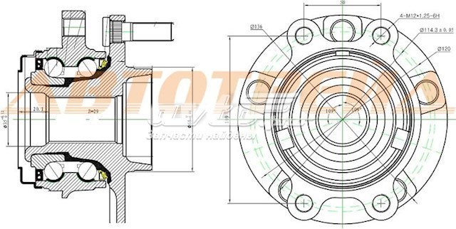 Купить ST40202JP01A SAT Ступица переднего колеса
