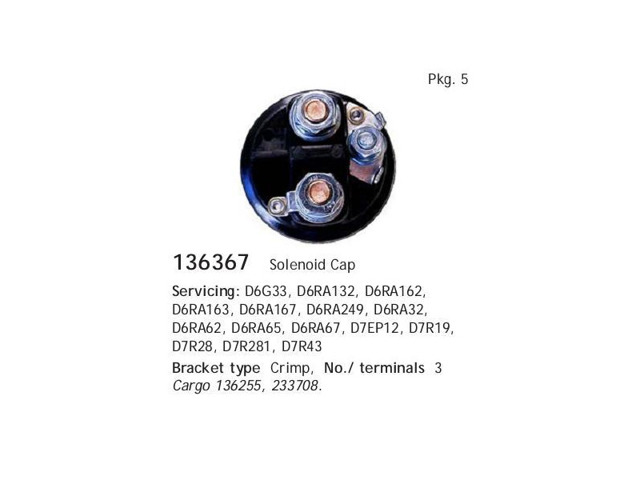 Крышка втягивающего реле стартера Cargo 136367 цена, от 2.78 USD