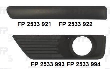Заглушка, решетка противотуманных фар бампера переднего, правая FPS FP2533994 цена, от 3.77 USD