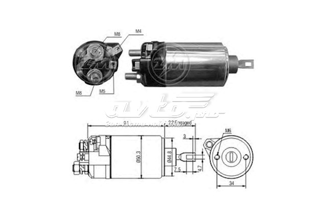 Реле втягивающее стартера BOSCH 0331032026