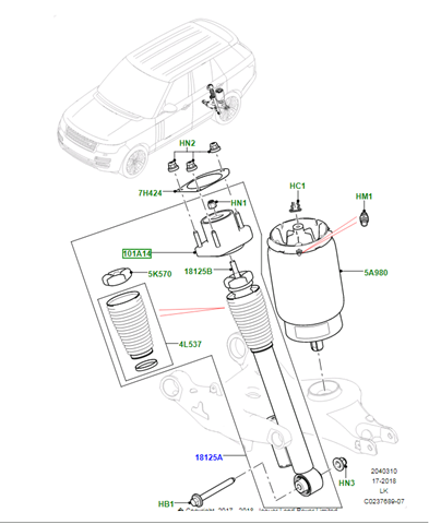  Опора амортизатора заднего Land Rover Range Rover 4