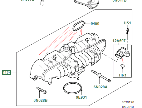 LR106371 Land Rover Коллектор впускной