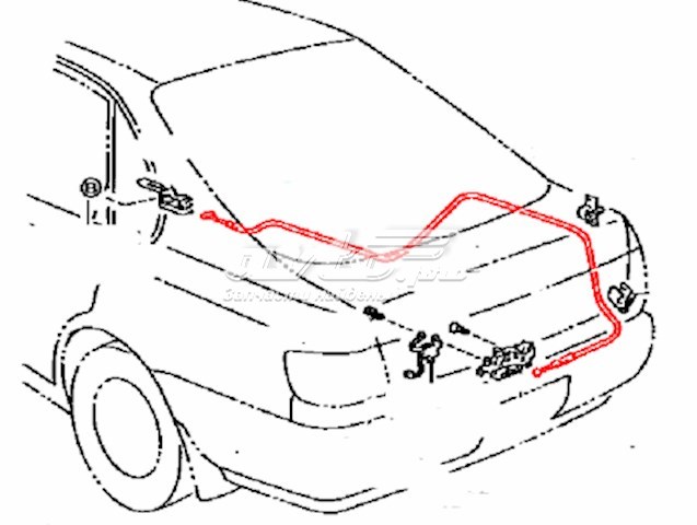 Cabo de abertura de porta-malas (de 3ª/5ª porta traseira) para Toyota Carina (T19)