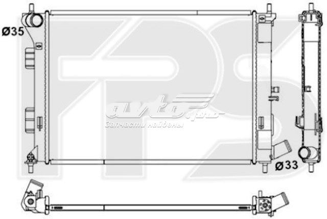 Радиатор охлаждения двигателя FPS FP32A906 цена, от 67.46 USD