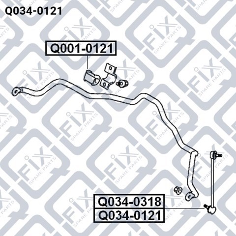 Линк стабилизатора, переднего, левый Q-fix Q0340121 цена, от 9.17 USD