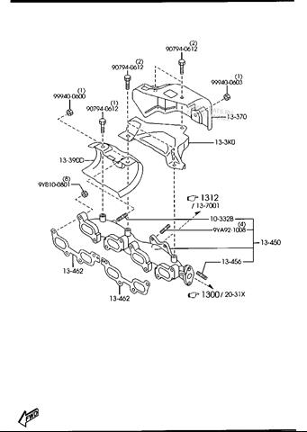 Коллектор выпускной RF7J13450 Mazda