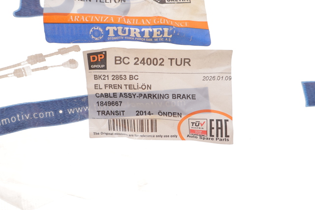 Трос ручника передний DP Group BC24002TUR