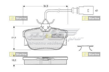 Задние дисковые колодки Starline SBDS207