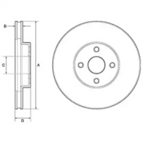 Передние тормозные диски BG3780 Delphi