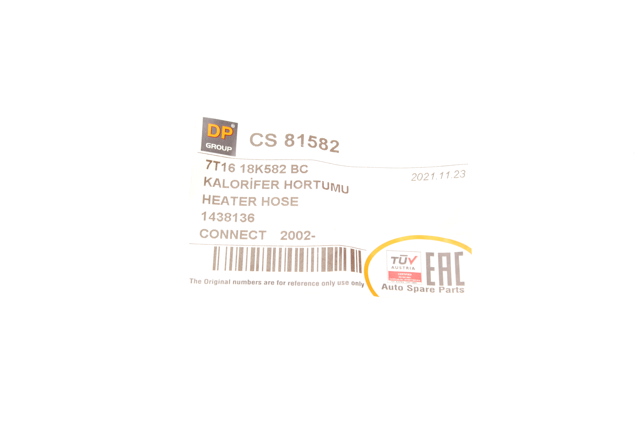 Патрубок отопителя DP Group CS81582 цена, от 4.70 USD
