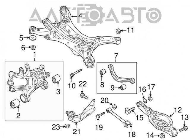 KB7W28500 Mazda Балансир задний правый