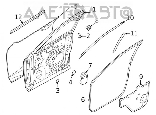 Пассажирская передняя дверь Nissan/Infiniti H010M6RAMA