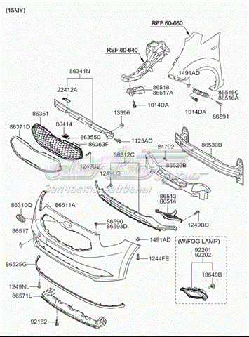 Решетка радиатора 863511P110 Hyundai/Kia