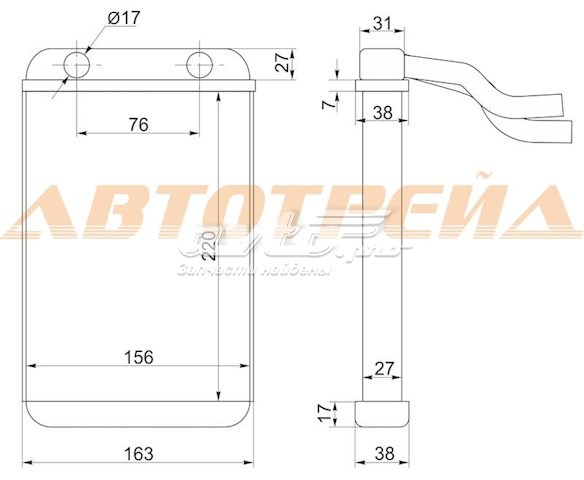 Радиатор отопителя SAT STTY893950