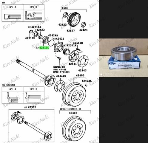 Подшипники задней ступицы Koyo DG4094W2RSHR4S цена, от 16.01 USD