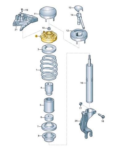 80A412377B VAG suporte de amortecedor dianteiro