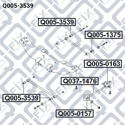 Сайлентблок поперечного заднего рычага Q-fix Q0053539