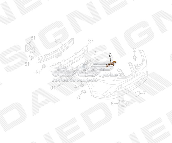 Кронштейн бампера переднего внешний правый PDS43405AR Signeda