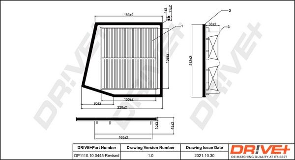 Воздушный фильтр DP1110100445 Dr!ve+