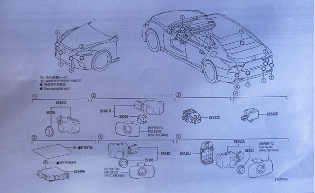 Sensor dianteiro de sinalização de estacionamento (sensor de estacionamento) para Lexus ES (H10, Z10)