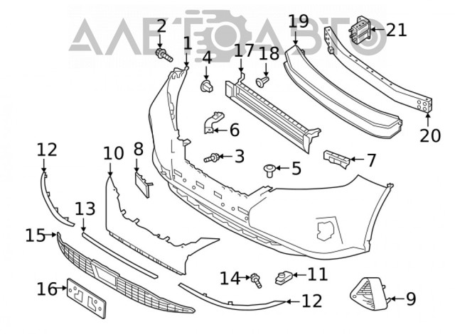 Кронштейн усилителя переднего бампера 622115AA0A Nissan/Infiniti